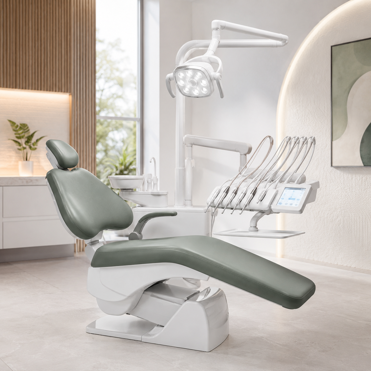Dental chair and treatment unit setup